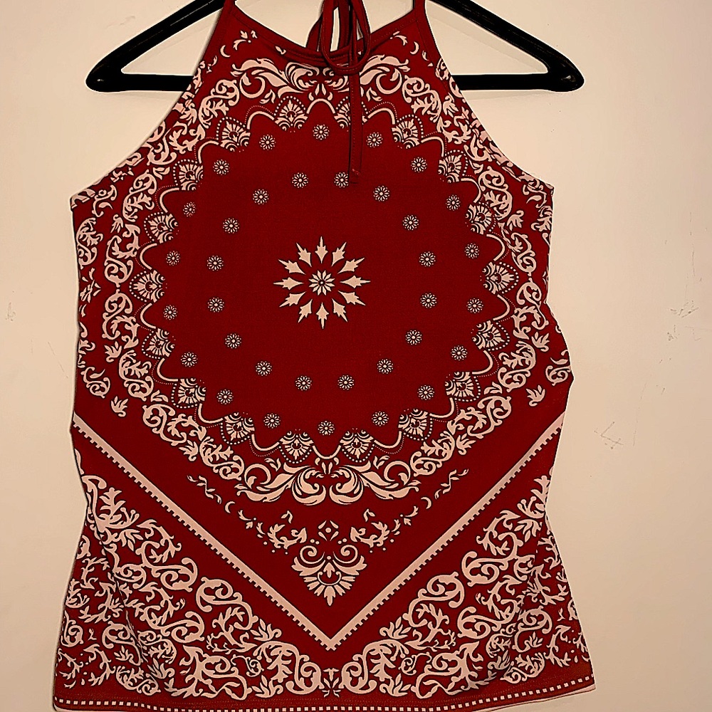 ASHLEY STEWART Bandanna Halter Top